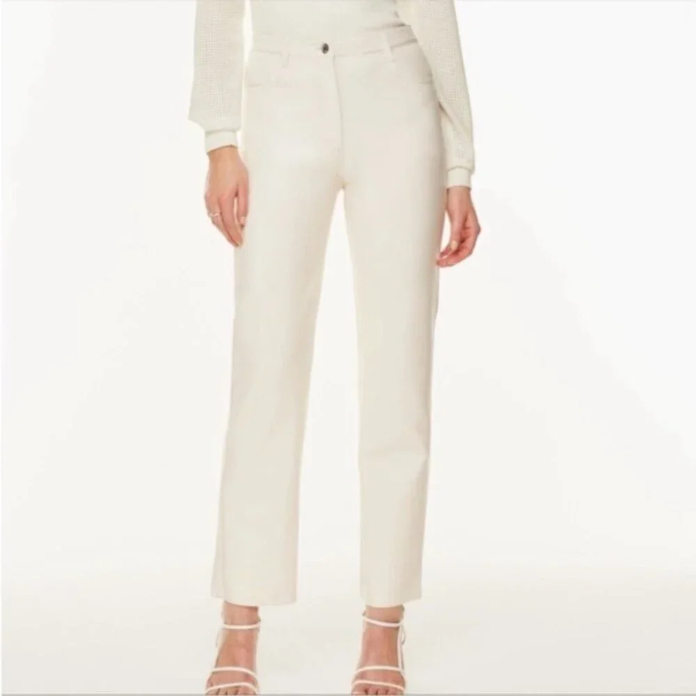 Aritzia Wilfred Melina Super High Rise Pants- faux Leather Size 8